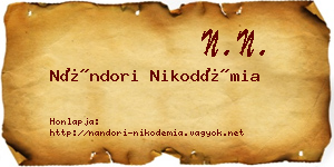Nándori Nikodémia névjegykártya